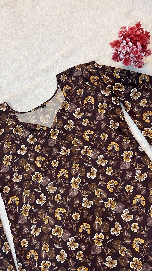 Trending floral digital print muslin silk tunic / stylish short kurti for grilish