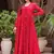 Cherry pink faux georgette koti style indo western suit
