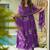 Royal purple  floral print anrkali suit