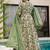 Green floral print cotton anarkalisuit