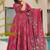Pink floral print cotton anarkali  suit