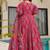 Pink floral print cotton anarkali  suit