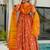 Orange  floral print art silk anarkali suit