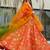 Orange  floral print art silk anarkali suit
