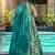 Green  floral print art silk anarkali suit