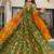 Green floral print art silk anarkali suit