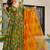 Green floral print art silk anarkali suit