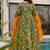 Green floral print art silk anarkali suit