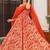 Red  floral print art silk anarkali suit