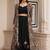 Black faux georgette koti style indo western  suit