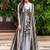 Light grey faux georgette koti style western suit