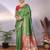 light green soft art silk banarasi saree with blouse 