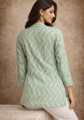  floral digital print muslin silk tunic / stylish short kurti for grilish 4