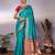 turquoise soft art silk banarasi saree with blouse 