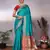 turquoise silk blend banarasi saree with blouse 