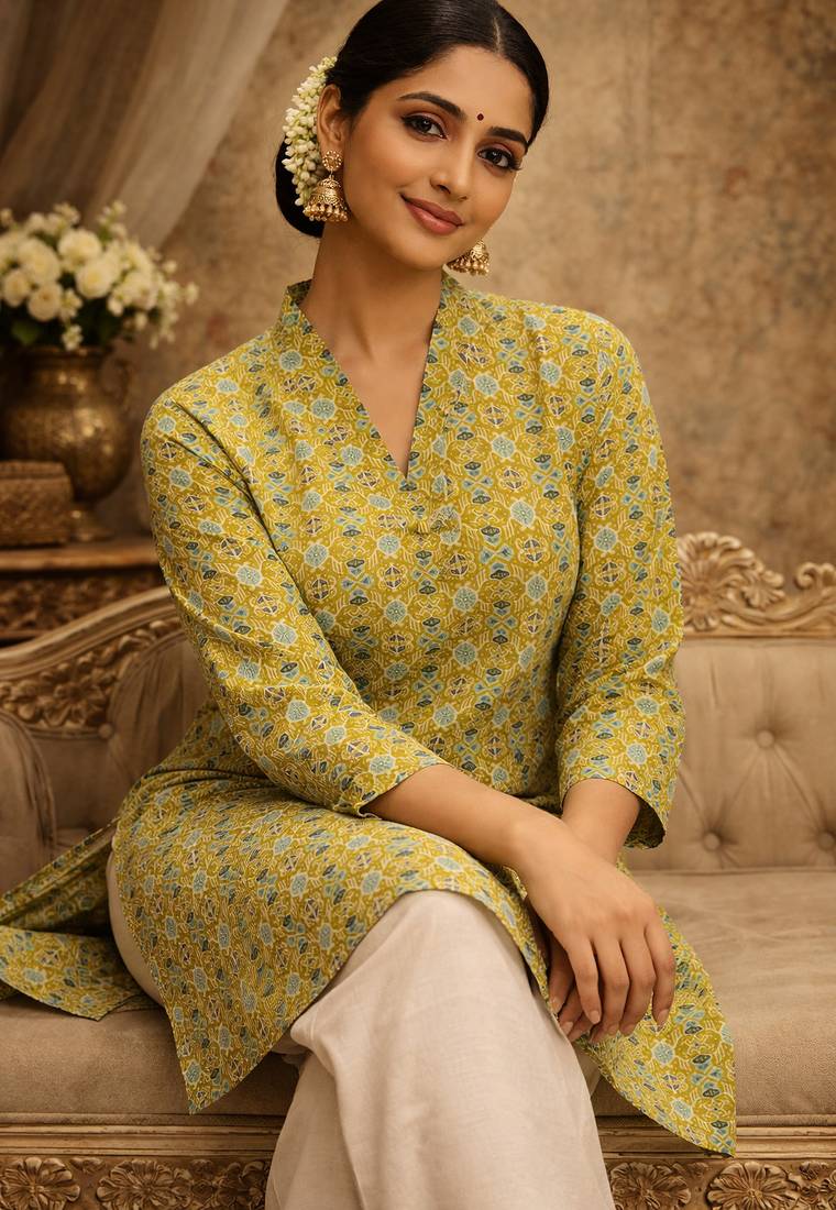 Trending floral digital print muslin silk tunic / stylish short kurti for grilish