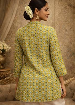  floral digital print muslin silk tunic / stylish short kurti for grilish 4