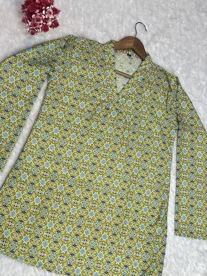  floral digital print muslin silk tunic / stylish short kurti for grilish 5