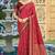 red soft silk blend woven work traditional saree