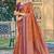 rust orange soft silk blend woven work traditional saree