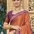 rust orange soft silk blend woven work traditional saree