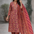 Maroon Color Beautiful handwork Zarna Silk Kurti pant Set.