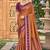 mustard orange soft silk blend woven work traditional saree