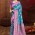 rama blue silk blend woven work traditional saree