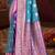 rama blue silk blend woven work traditional saree