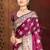 magenta wine silk blend woven work traditional saree