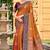 Sangam prints rust orange soft silk woven work traditional saree