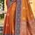 Sangam prints rust orange soft silk woven work traditional saree