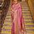 Rose pink silk blend saree