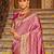 Rose pink silk blend saree
