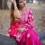 Pink  fuchsia batik inspired saree
