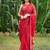 Red earthy sunflower kalamkari saree