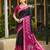 Sophisticated black and pink geometric silk blend saree
