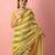 Mustard striped linen saree