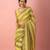 Mustard striped linen saree