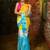 Yellow linen printed saree