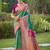 Emerald green and magenta silk blend saree