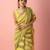 Mustard striped linen saree