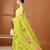 Lime green painted floral saree