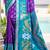 Striking purple and aqua blue silk blend patola saree