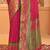 Fuchsia silk blend saree with green zari border