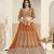 Orange Faux Georgette Semi Stitched Lehenga Choli with Sequence Work