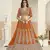 Orange Faux Georgette Lehenga Choli with sequin Work