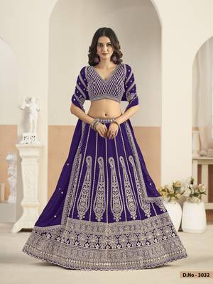 Violet Faux Georgette Lehenga Choli with sequin Work 1