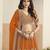 Orange Faux Georgette Semi Stitched Lehenga Choli with Sequence Work