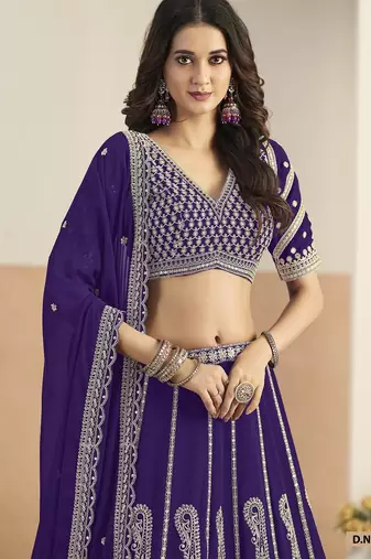 Violet Faux Georgette Lehenga Choli with sequin Work